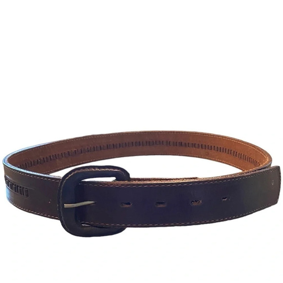 Vintage  Brown Leather hand crafted belt timeless classic design coastal cowgirl - Picture 1 of 10